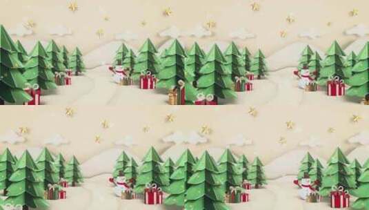 圣诞节卡通背景大屏活动高清在线视频素材下载