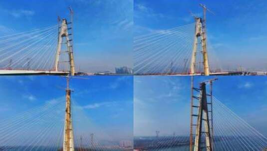 建设中的长沙香炉洲大桥高清在线视频素材下载