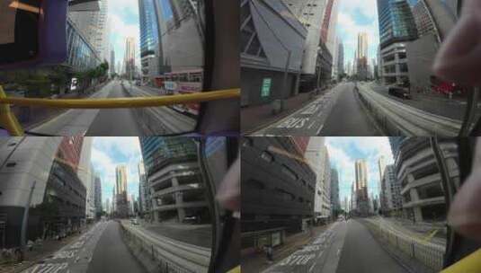 香港街景巴士视角高清在线视频素材下载