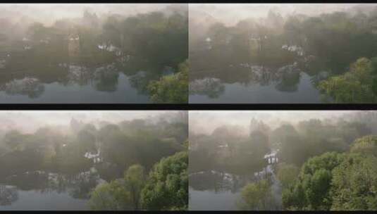 丁达尔光 西溪湿地 江南园林 晨光晨雾高清在线视频素材下载