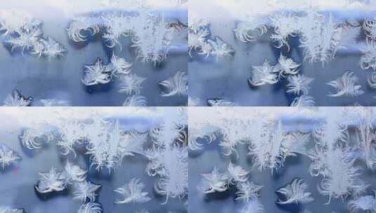 冬天玻璃冰花高清在线视频素材下载
