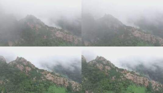 雨后泰山扇子崖，云雾缭绕高清在线视频素材下载