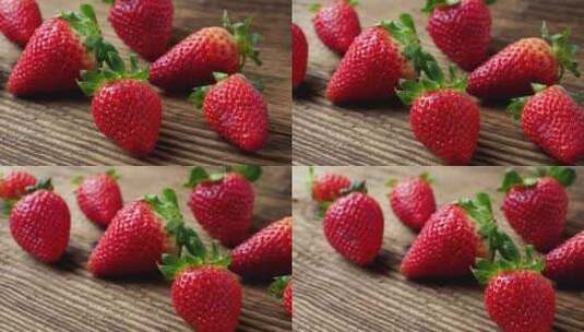新鲜草莓 可口草莓高清在线视频素材下载