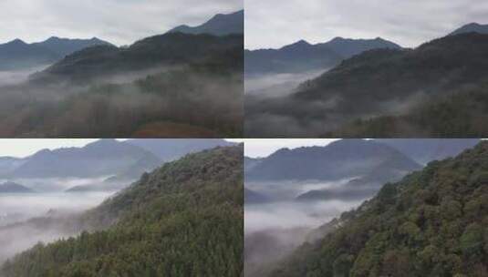 云雾环绕着山村高清在线视频素材下载