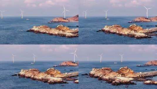 风力发电 岛屿 4K素材（福州平潭）高清在线视频素材下载