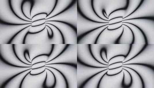 抽象白色和黑色圆环光学幻觉动画高清在线视频素材下载