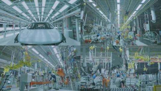 工业汽车工厂加工制造汽车生产线视频合集高清在线视频素材下载