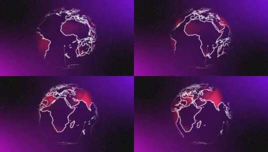 抽象技术数字地球旋转。动画技术地球球。一高清在线视频素材下载