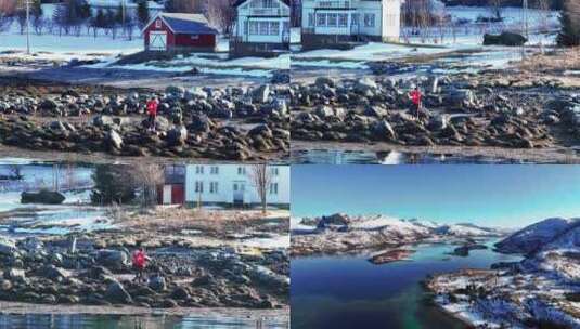 4K航拍挪威塞尼亚岛无限自然美景高清在线视频素材下载