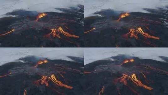 冰岛火山爆发航拍高清在线视频素材下载