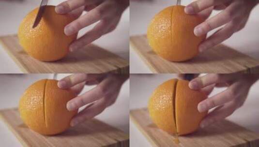 切开橘子高清在线视频素材下载