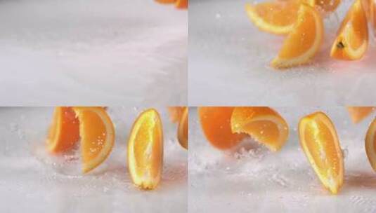 橙子，切片，商业，美容镜头高清在线视频素材下载