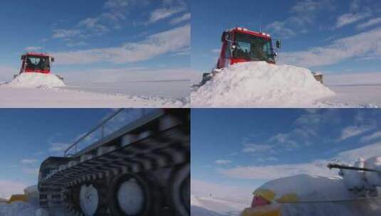 雪犁，南极洲，雪，驾驶高清在线视频素材下载