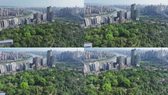 晴天山城重庆渝中半岛 江北嘴CBD来福士地标高清在线视频素材下载