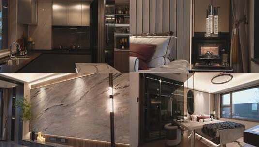 现代风格厨房室内场景高清在线视频素材下载