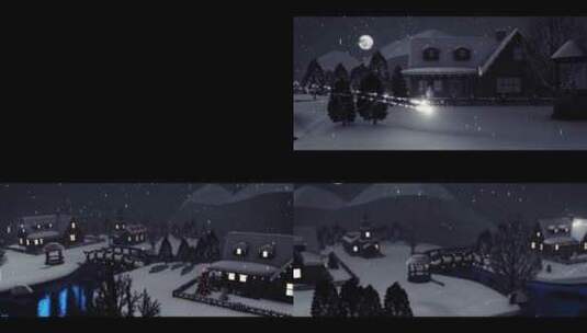3D圣诞介绍黑暗电影节日AE模板高清AE视频素材下载