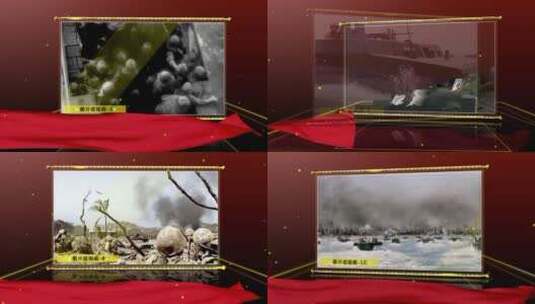多个图片展示红色主题片头AE模板高清AE视频素材下载