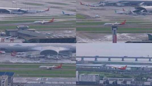 深圳机场起飞的海南航空客机高清在线视频素材下载