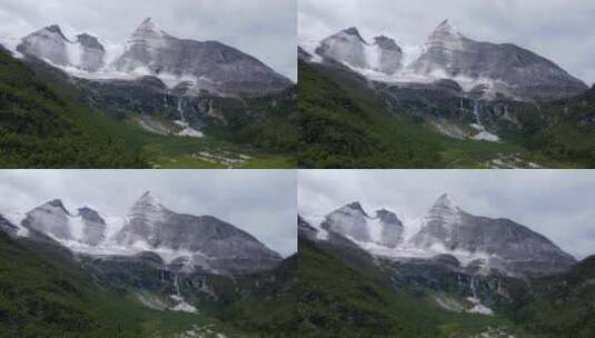 稻城亚丁雪山风光航拍高清在线视频素材下载