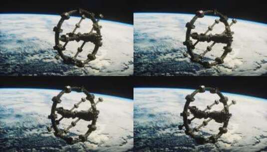 美国航天局提供的大型宇宙飞船在地球元素上高清在线视频素材下载