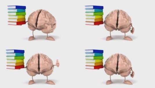有趣的卡通大脑高清在线视频素材下载