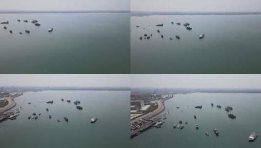 大气航拍福建泉州晋江深沪湾港口码头海岸高清在线视频素材下载