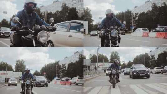 在路上驾驶摩托车高清在线视频素材下载