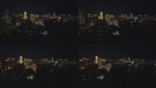 福建 厦门 城市 夜景 航拍高清在线视频素材下载