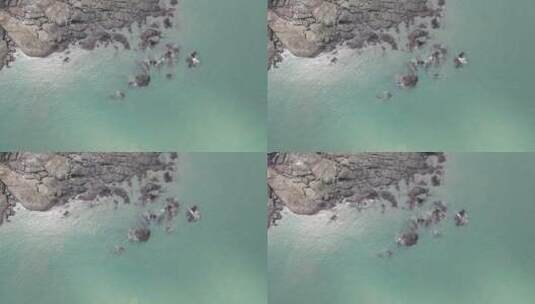 俯拍 大海 风化 礁石 湄洲岛高清在线视频素材下载