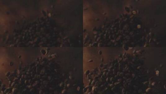 咖啡豆的特写镜头高清在线视频素材下载
