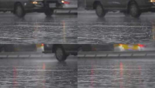 雨滴落在台北街头高清在线视频素材下载