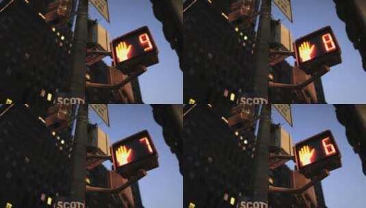 纽约市十字路口的行人过街标志高清在线视频素材下载