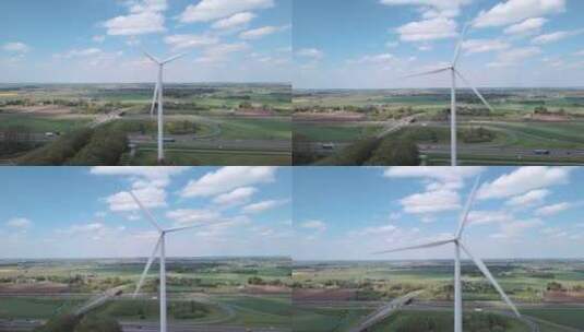 风力涡轮机旋转摆动高清在线视频素材下载