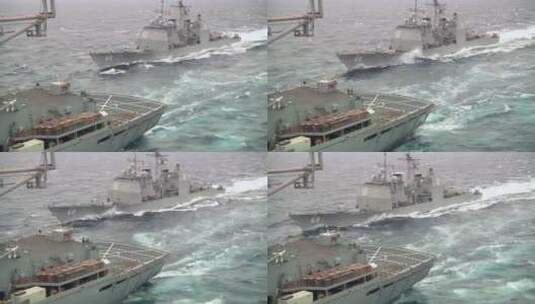 海上行驶的军舰高清在线视频素材下载
