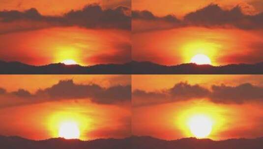 日出时明亮的橙色天空高清在线视频素材下载