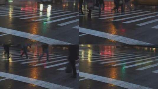 城市街道上的雨水高清在线视频素材下载
