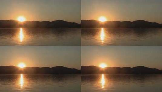 延时北京颐和园昆明湖日落西山镜头高清在线视频素材下载
