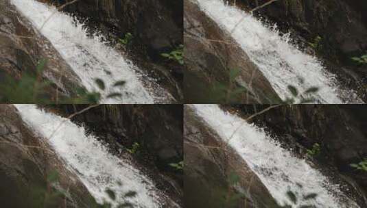 杭州临安东天目山里的小瀑布高清在线视频素材下载