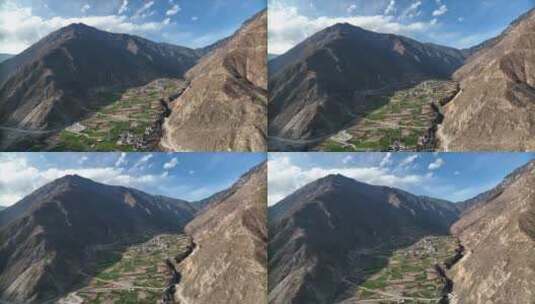 西藏丙察察山川雪山航拍高清在线视频素材下载