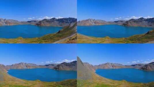 吉林长白山天池风景区秋天湖泊山景风光高清在线视频素材下载