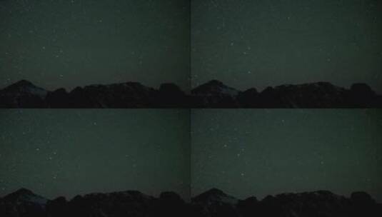 夜空繁星满山剪影高清在线视频素材下载