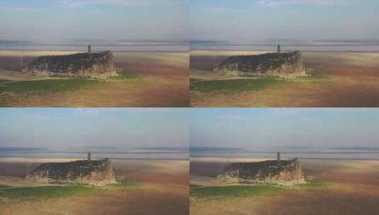 鄱阳湖鞋山环绕航拍视频高清在线视频素材下载