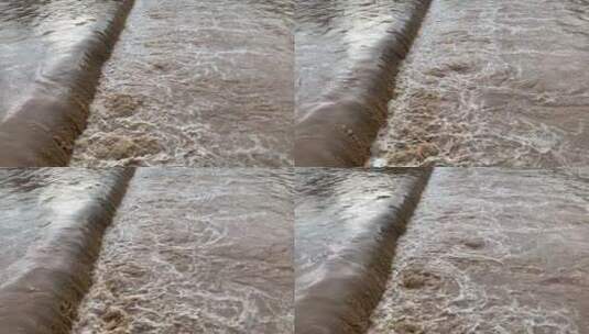 洪涝河水高清在线视频素材下载