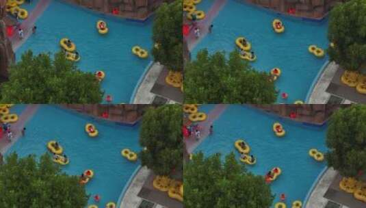 水上乐园夏日狂欢游乐设施高清在线视频素材下载