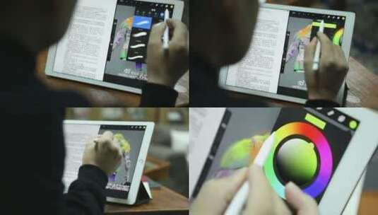 ipad作画苹果平板高清在线视频素材下载