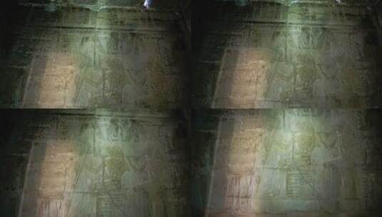 布满雕刻的神庙墙壁高清在线视频素材下载