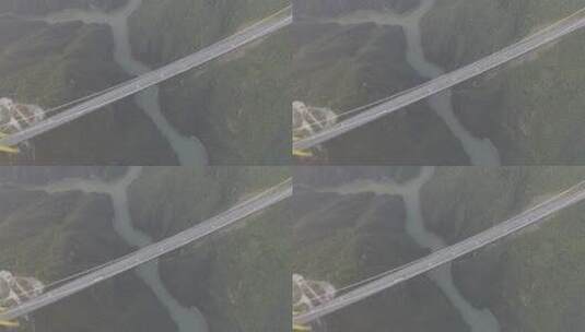 湖北恩施四渡河大桥高速公路交通航拍高清在线视频素材下载
