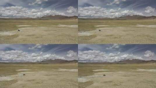 西藏阿里羌塘高原荒凉的地貌自然风光高清在线视频素材下载