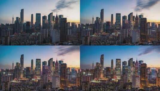 珠江新城石牌桥视角夜景延时4k高清在线视频素材下载
