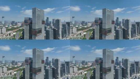 腾讯滨海大厦航拍高清在线视频素材下载